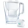 Water filter jug BRITA Aluna Transparent White — 2.4 L total / 1.4 L filtered, MAXTRA, dishwasher-safe