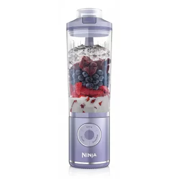 Portable blender Ninja BC251EULD — 0.57 L bowl, battery 11.1 V, stainless steel blades, lavender/transparent
