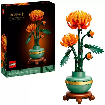 LEGO Icons Chrysanthemum Flower Building Set Creative Model Kit for Adults to Build Artificial Plant Gift for Women Men Her or Him Home Office De