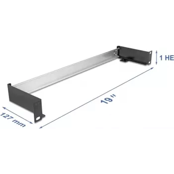19-inch Hutschienenpanel DELOCK 67283 — horizontal/vertical mounting for DIN rail systems
