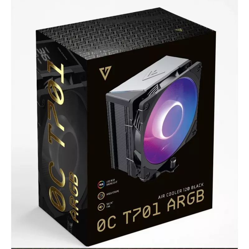 MODECOM Volcano 0C T701 ARGB Processor Air cooler 12 cm Black