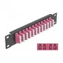 Fiber Optic Patch Panel DeLOCK 10 inch 12 Port LC Quad Violet 1U Black