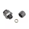 Compression fitting for copper tubes, Koolance NZL-CU06 — for 6 mm OD tubes to G 1/4 inch BSPP, silver