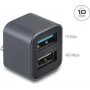 DELOCK Mini USB Hub USB Type-C plug to 1x USB 10 Gbps Type-A and 1x USB 2.0 Type-A (model 64359)