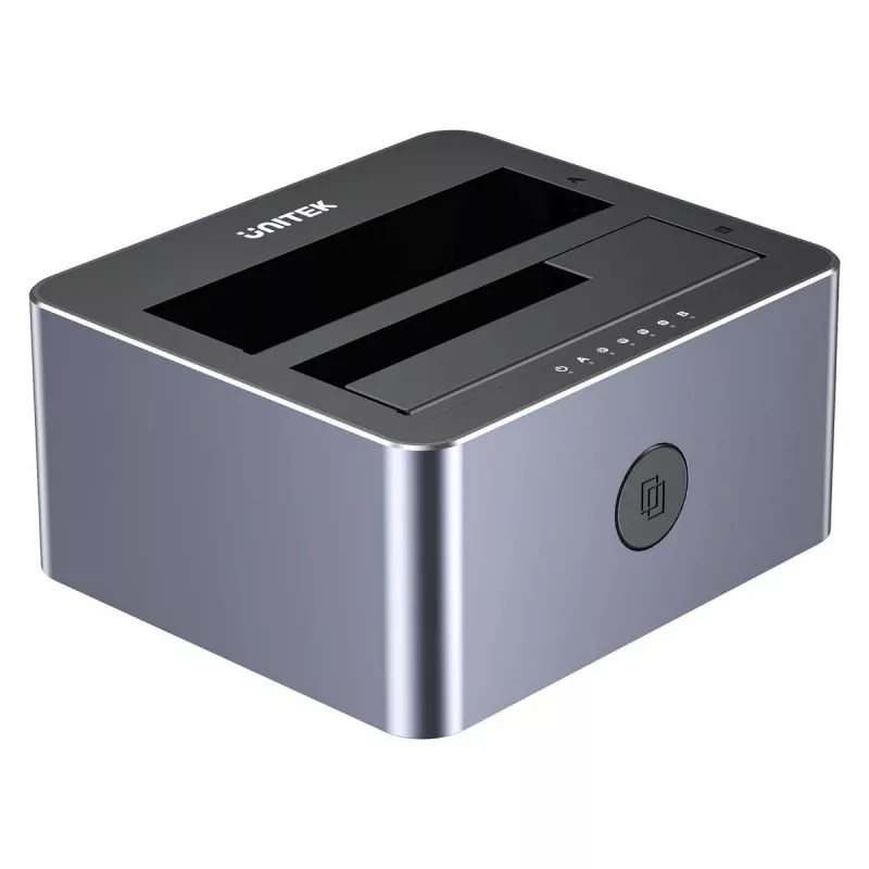 Docking Station Unitek 51642 for 2.5 inch/3.5 inch SATA drives, USB-C 10Gbps, 2-bay, aluminium