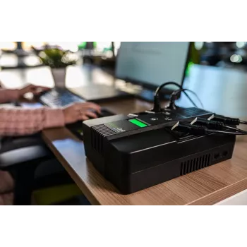 Uninterruptible Power Supply Green Cell UPS06, Line-Interactive 600 VA (360 W), 6 AC outlets, LCD, USB, RJ-45, 12 V 7 Ah battery
