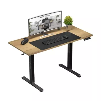 Adjustable height desk Mark Adler Leader 7.0 — electric height adjustment, 1200×600 mm, 72–118 cm, max load 80 kg, black metal frame, particleboard top