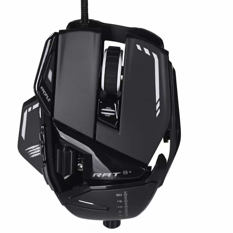 Gaming mouse Mad Catz R.A.T. 8+ — right-hand, optical, 16000 DPI, 11 buttons, USB Type-A, 145 g
