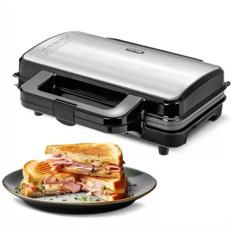 Sandwich toaster MPM MOP-20M — 2-slice, 900 W, non-stick plates, cool-touch handle