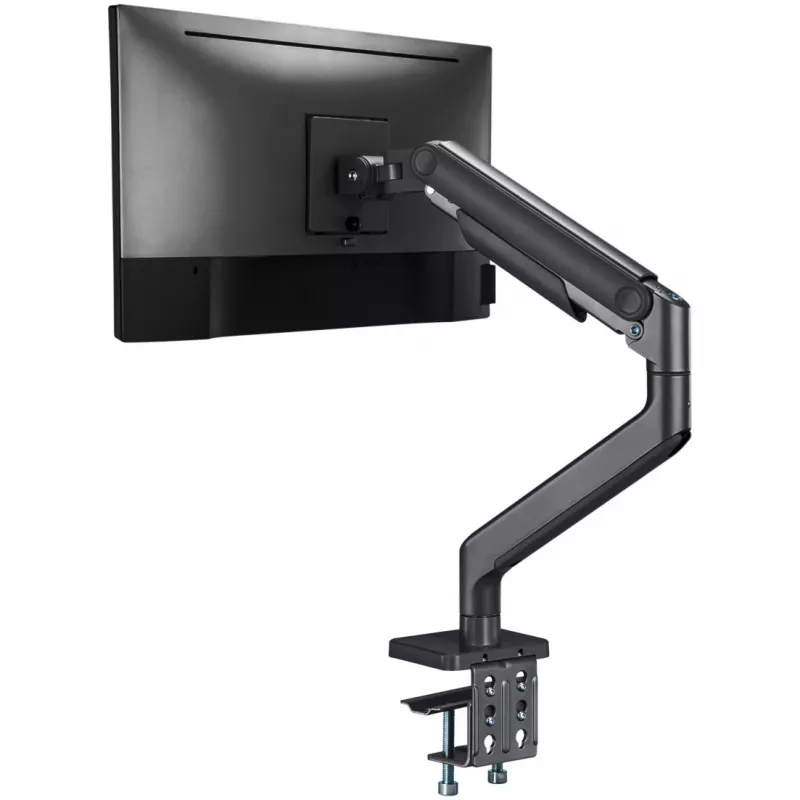 Monitor Mount DIGITUS Single, clamp, for up to 49 inch (124.5 cm), 20 kg, VESA 75x75–100x100, tilt -20° to 50°, height adjustable, black
