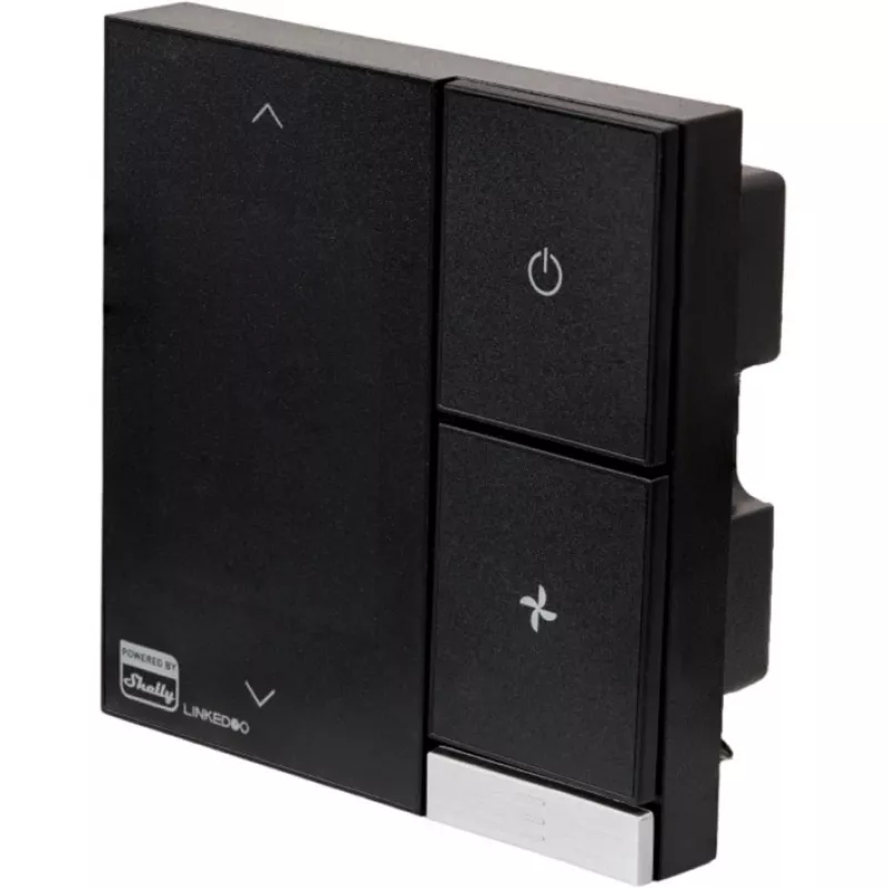 Smart HVAC thermostat Shelly LinkedGo Black — digital Wi‑Fi (802.11b/g/n), 87×87×35 mm