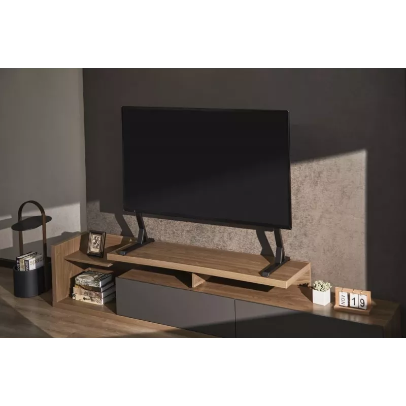 Floor TV stand GEMBIRD TVS-D90F-01 for 45–90 inch TVs, steel, fixed-height, VESA 200x200–800x400, max load 60 kg, 970×800×525 mm
