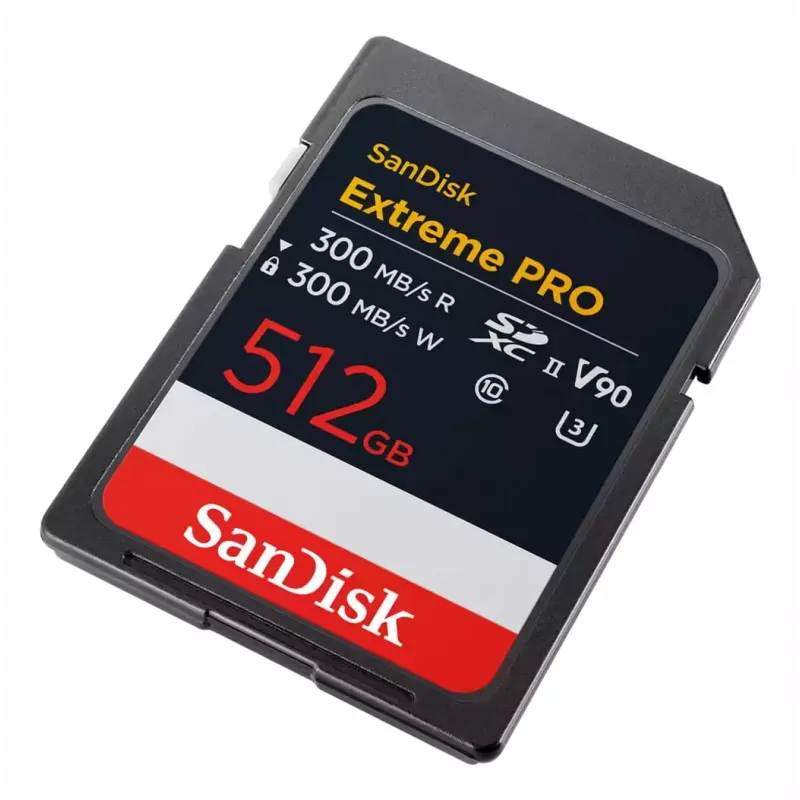 SanDisk Extreme Pro - Flash Memory Card - 512 GB - Video Class V90 / UHS-II U3 / Class10 - SDXC UHS-II