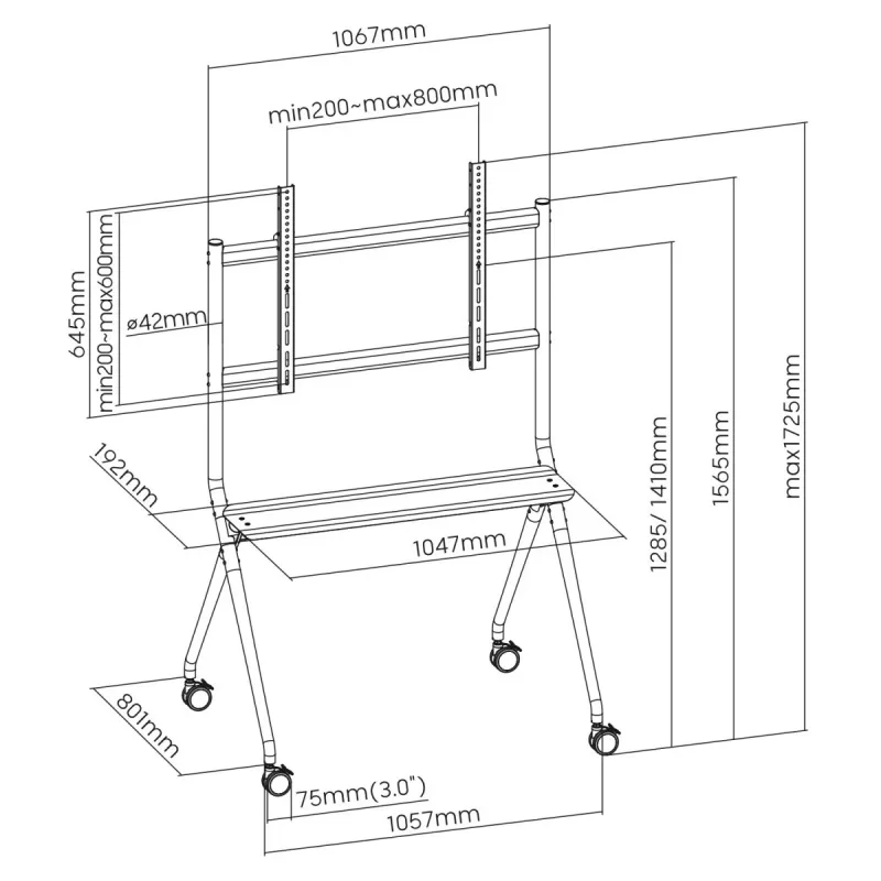 TV Stand MACLEAN MC-977 for 50–86 inch screens, load capacity 120 kg