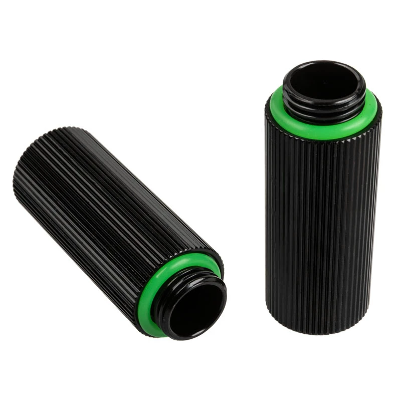 Adapter G1/4 inch male to G1/4 inch female, BitsPower Touchaqua, straight 40mm, black (2-pack)