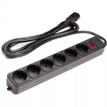 Ilgiklis UPS 3m, 6 lizdai, su jungikliu Black