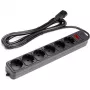Ilgiklis UPS 3m, 6 lizdai, su jungikliu Black