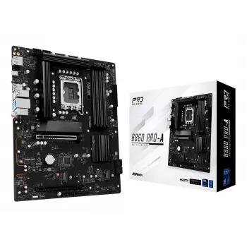 Motherboard ASRock B860 Pro-A — Intel B860 ATX, LGA 1851, DDR5, 4x DIMM, 256GB, 2.5Gb LAN, 1x M.2, 4x SATA III