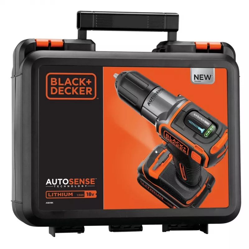 Drill Black & Decker ASD18K-QW, Keyless, 1.5 Ah, Black/Orange