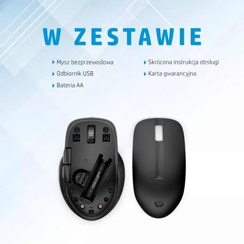 HP 435 Multi-Device Wireless Mouse, Ambidextrous, RF Wireless + Bluetooth, 4000 DPI, Black