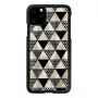 Smartphone case iKins for iPhone 11 Pro Max, black pyramid design, protective hard shell