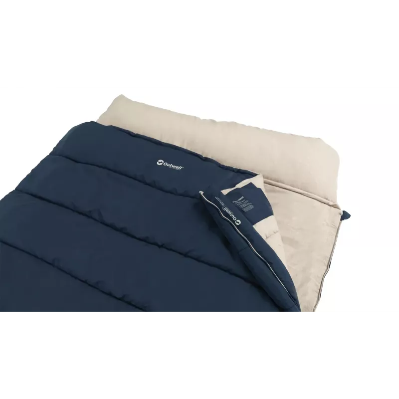 Sleeping bag Outwell Contour Lux Double rectangular polyester, 1450×2200 mm, max user height 190 cm, blue