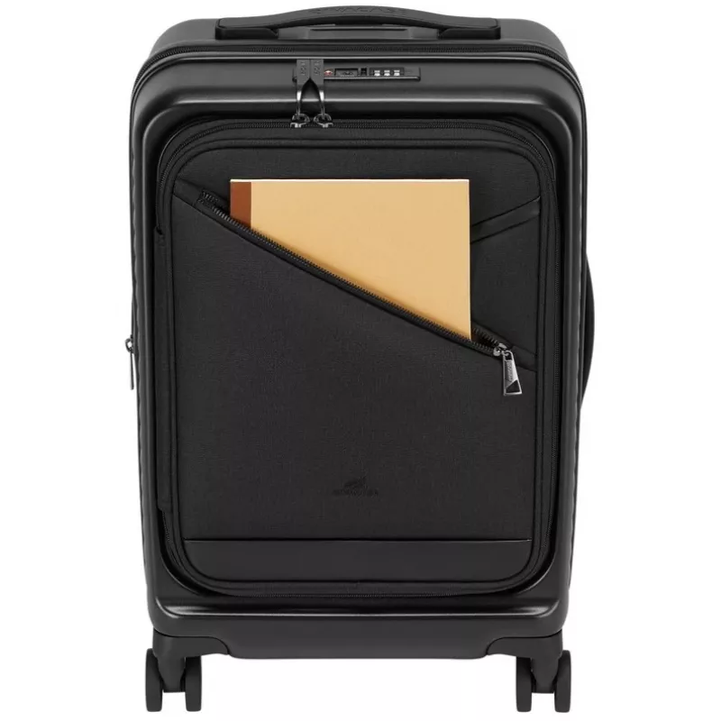 Cabin suitcase Rivacase 8180 Clark ECO – carry-on luggage, hard-shell, black