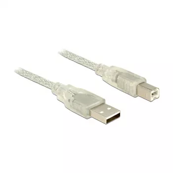 USB Cable DeLOCK 83892 USB 2.0 1m USB A USB B Transparent