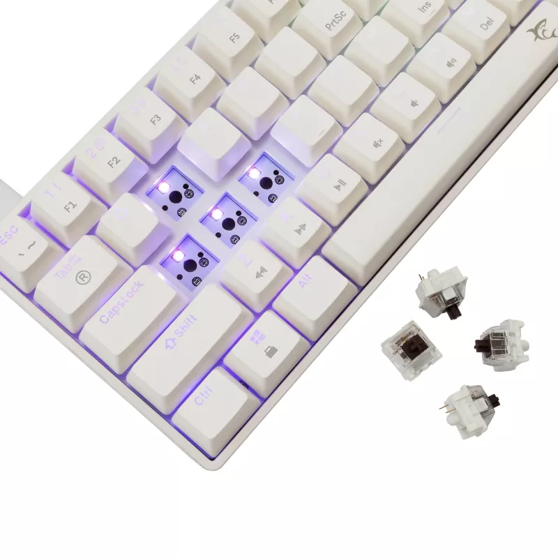 Mechanical keyboard White Shark Shinobi-2 Brown Switch US layout — compact design, Brown switches