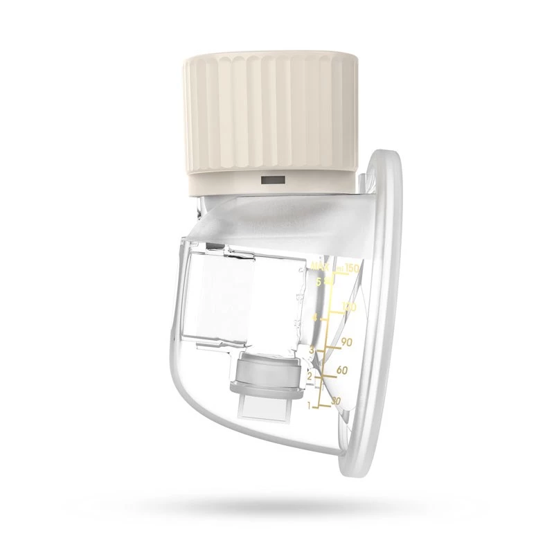 Electronic cordless breast pump neno VENTO Three-Phase, rechargeable, portable, LCD display, 150 ml bottle, BPA-free, beige