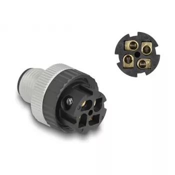 DeLOCK M12 Connector A-coded 4 pin male screw connection 60533