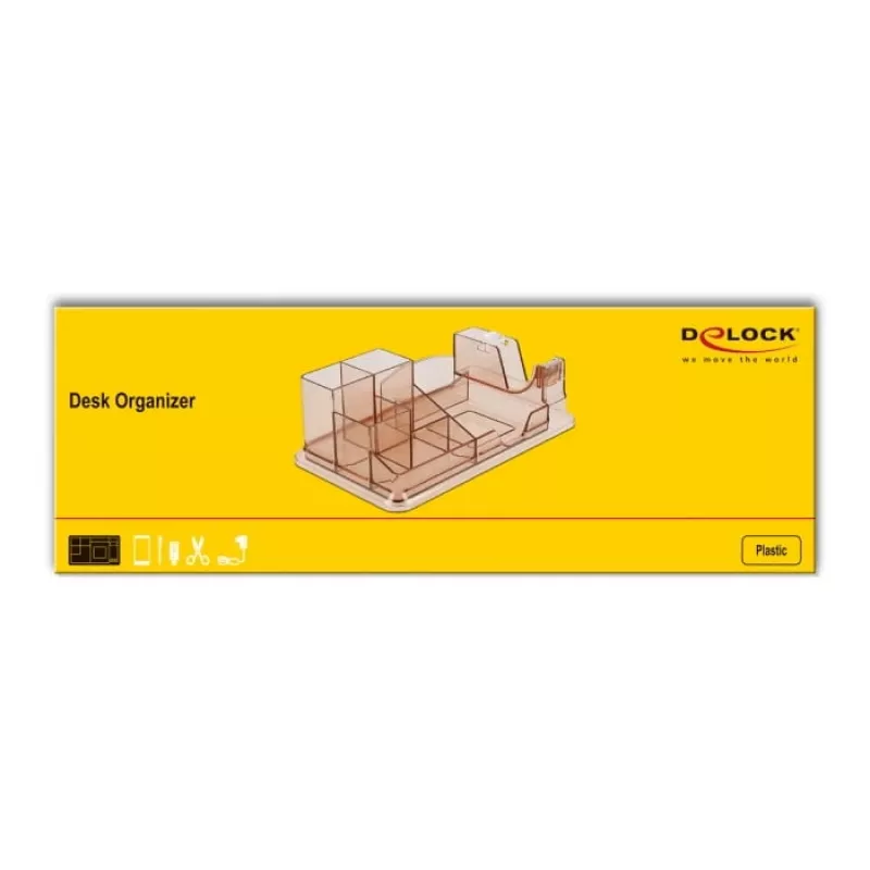 Desk Organizer DeLOCK 18341 Transparent Brown Plastic 145x250x85mm