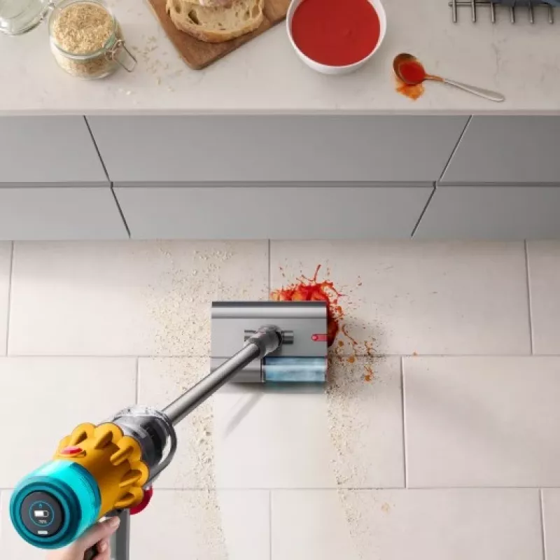 Dyson V12 Submarine 3-in-1 stick vacuum Battery Dry&wet HEPA Bagless 0.35 L Nickel, Yellow
