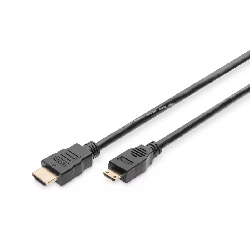 Digitus ASSMANN - Video- / Audio Cable - HDMI - 30 AWG - Mini-HDMI, 19-pin (M) - HDMI, 19-pin (M) - 3 m - Double Insulation - Black (AK-330106-030-S)