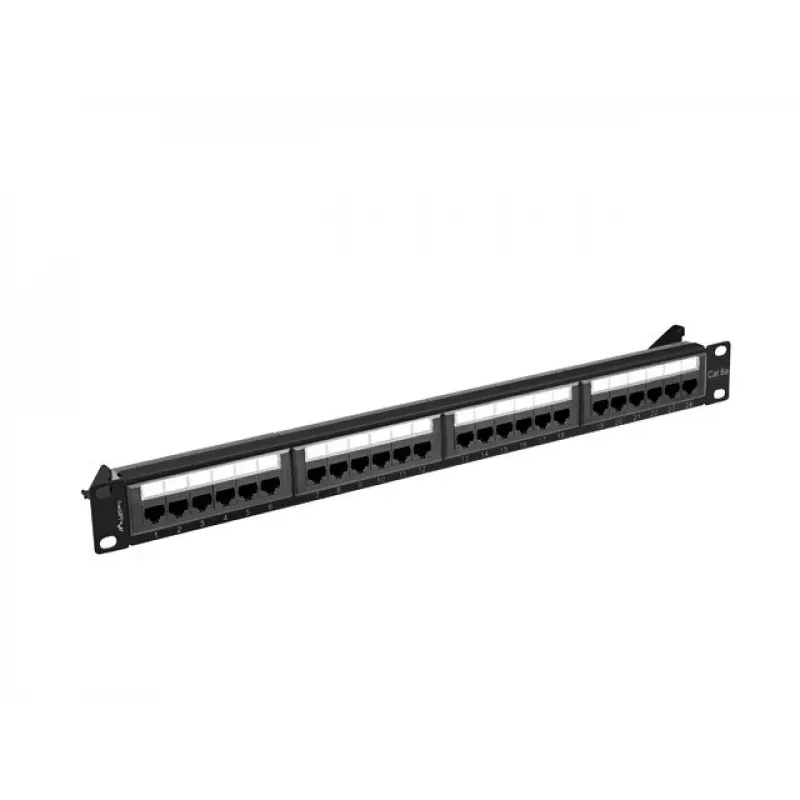 Patch panel 1U LANBERG PPUA-1024-B, 24 ports, Cat6a, U/UTP, 1U rack, depth 102 mm, metal, black