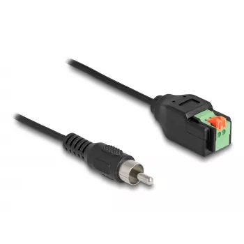 DeLOCK Cable RCA male to Terminal Block Adapter with push button 15 cm