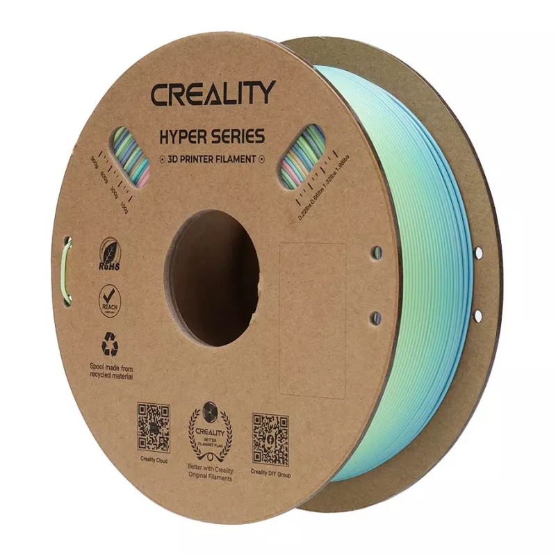 3D printing filament Creality PLA 1.75 mm, 1 kg — Blue/Green/Pink (Creality 3301010424)