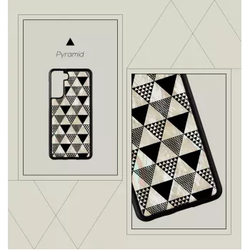 Protective phone case iKins for Samsung Galaxy S21+ — pyramid pattern, black
