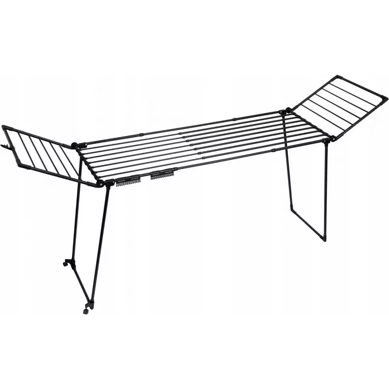 Clothes dryer PROMIS MONZA extendable large black - foldable freestanding rails, H1160mm W2600mm D6000mm