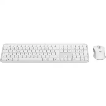 Logitech MK950 Signature Slim Keyboard Mouse included Office RF Wireless + Bluetooth QWERTZ German Graphite White