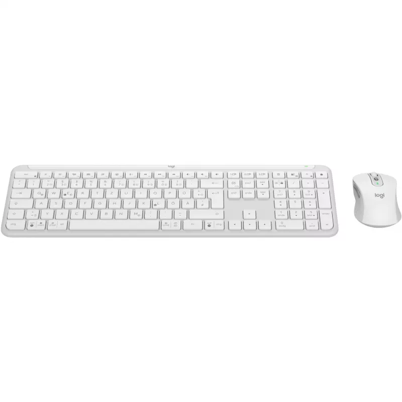 Logitech MK950 Signature Slim Keyboard Mouse included Office RF Wireless + Bluetooth QWERTZ German Graphite White