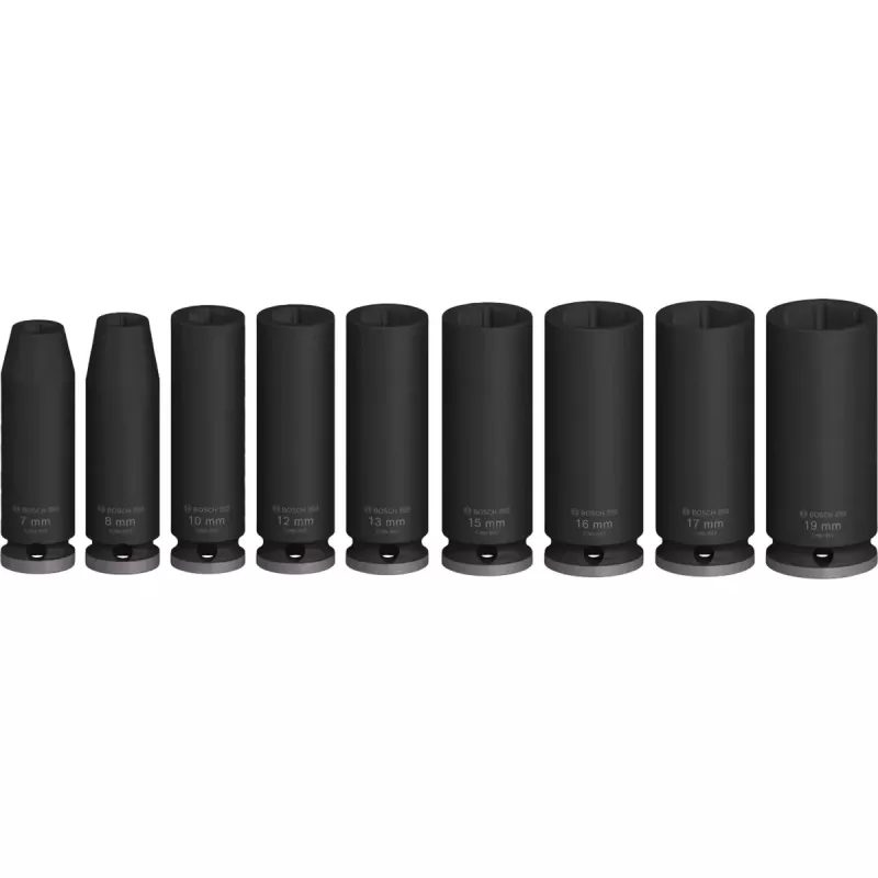PRO Impact Steckschlüsseleinsatz-Set 3/8, 9-teilig schwarz, tief
