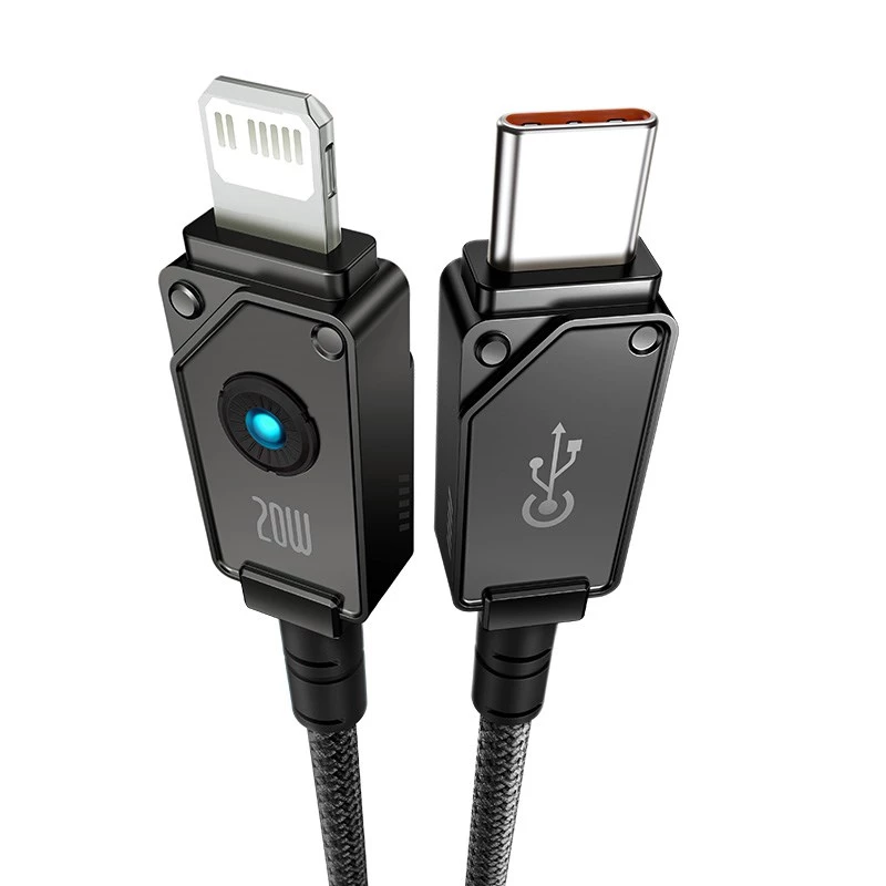 Baseus Unbreakable USB C to iP cable 2 m 20 W Black