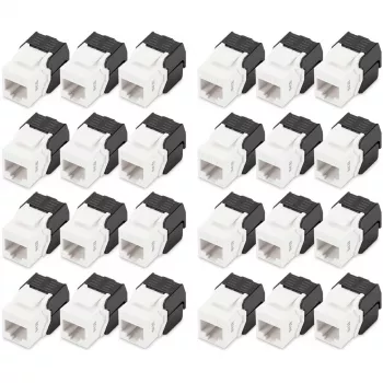 Digitus CAT 6 Keystone Jack unshielded 24 pieces Flat Black White RJ-45