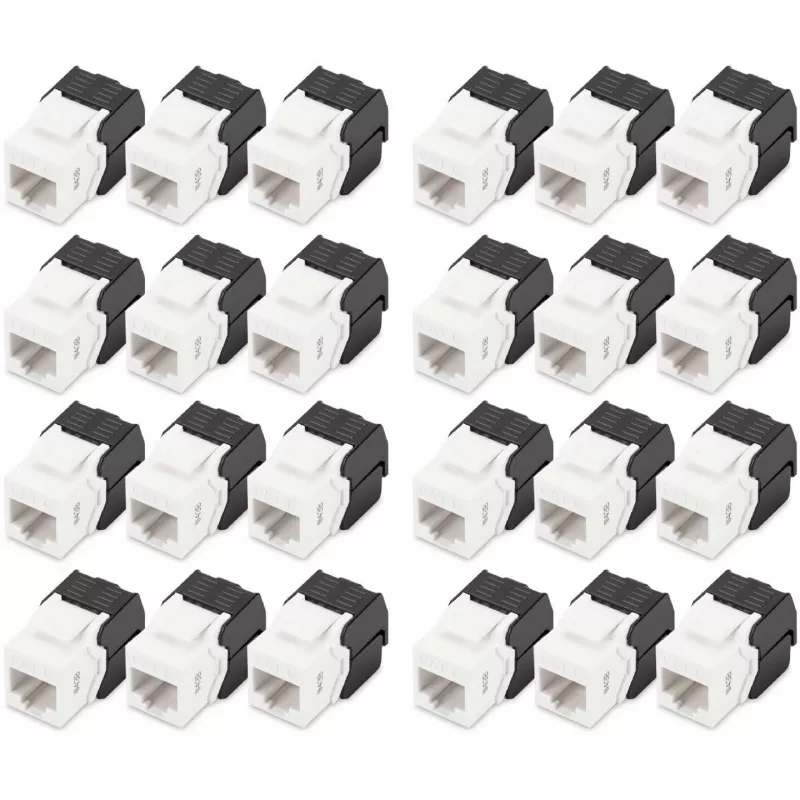 Digitus CAT 6 Keystone Jack unshielded 24 pieces Flat Black White RJ-45