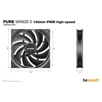 be quiet Pure Wings 3 140mm PWM high-speed Computer case Fan 14 cm Black 1 pc(s)