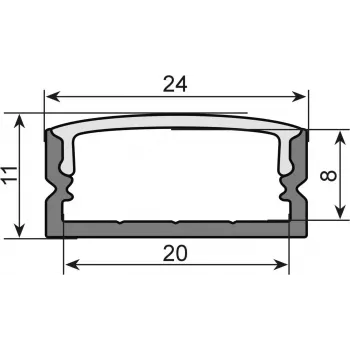 U-profile for LED strip EUROLITE 51210970, 20 mm, black, 2 m