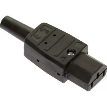 as - Schwabe IEC Appliance Connector Plug, straight Total Poles: 3 10 A Black 62081 1 pc(s) (62081)