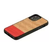 Protective mobile phone case Man and Wood for iPhone 12 mini — herringbone azalea black pattern