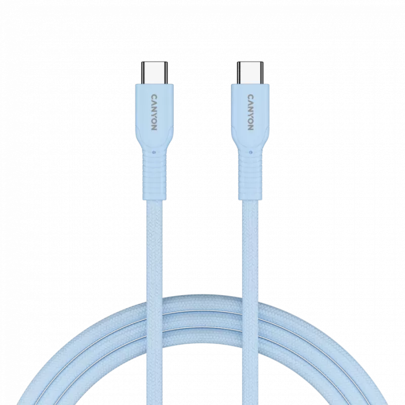 CANYON cable OnWire 60CL C-C 60W COLOR Braided 1m Light Blue